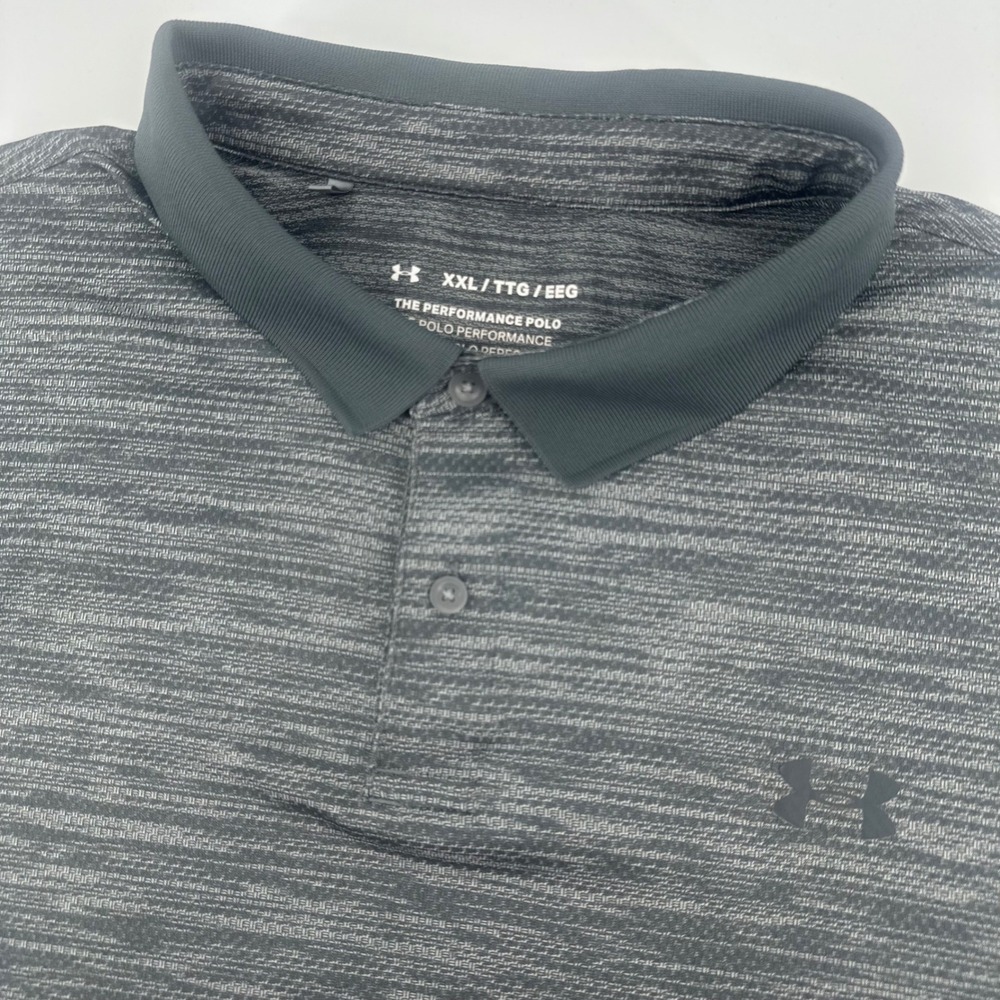 Under Armour Performance Polo Mens XXL 2XL Gray Heathered Short Sleeve Shirt - Picture 1 of 8